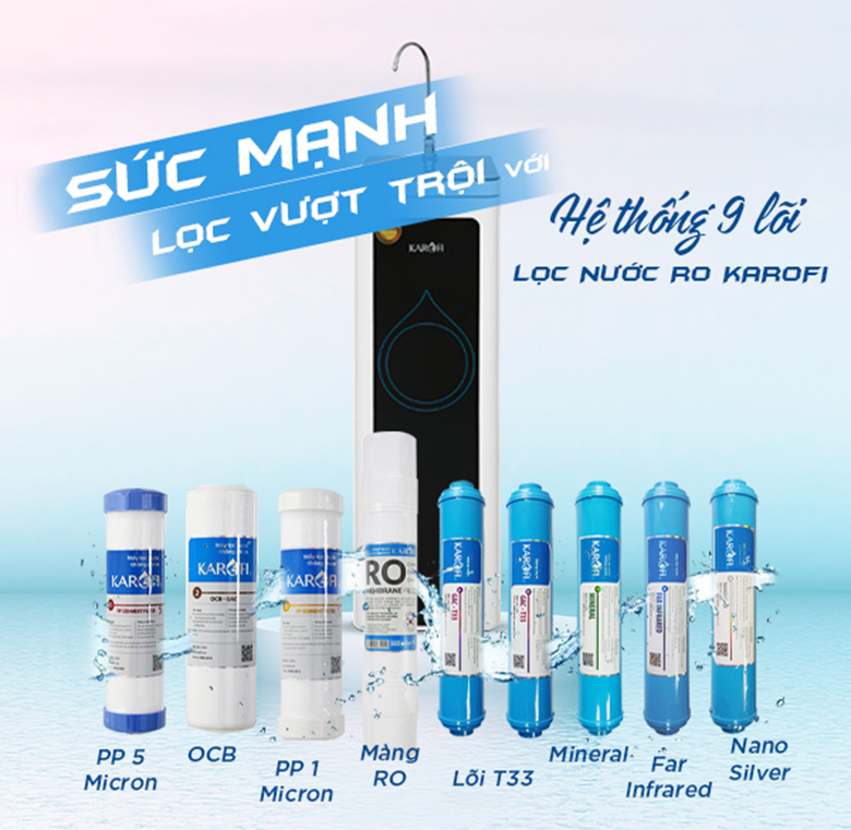 Máy lọc nước Karofi 9 cấp N-E239 lọc sạch vượt trội