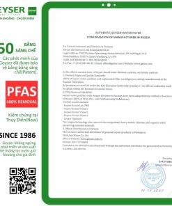 Chứng nhận EAC và PFAS của máy lọc nước Geyser