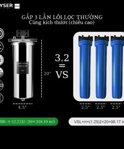 Lọc tổng đầu nguồn Geyser năng lực lọc vượt trội so với máy cùng loại